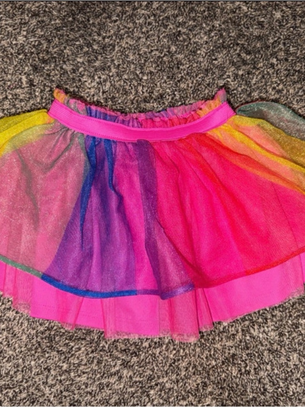 Trolls Rainbow Pink Layered Tulle Skirt